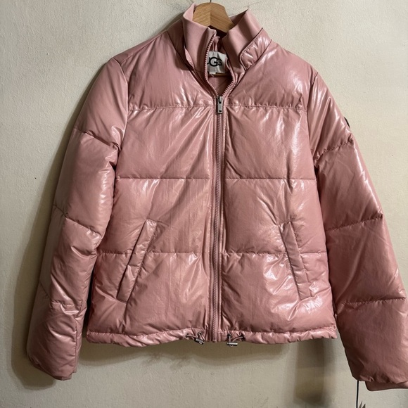 UGG Pink Quilted Puffer Jacket with High Collar Size S NWT - Picture 2 of 7